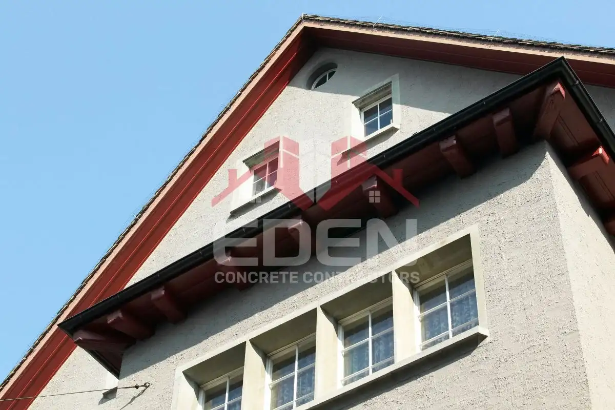 Stucco exterior wall on a residential home showing textured stucco finish used for home exteriors
